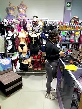 ROSALIASEXSHOP — SERVING IN HEELS,THONGS,AND MINISKIRT 5M